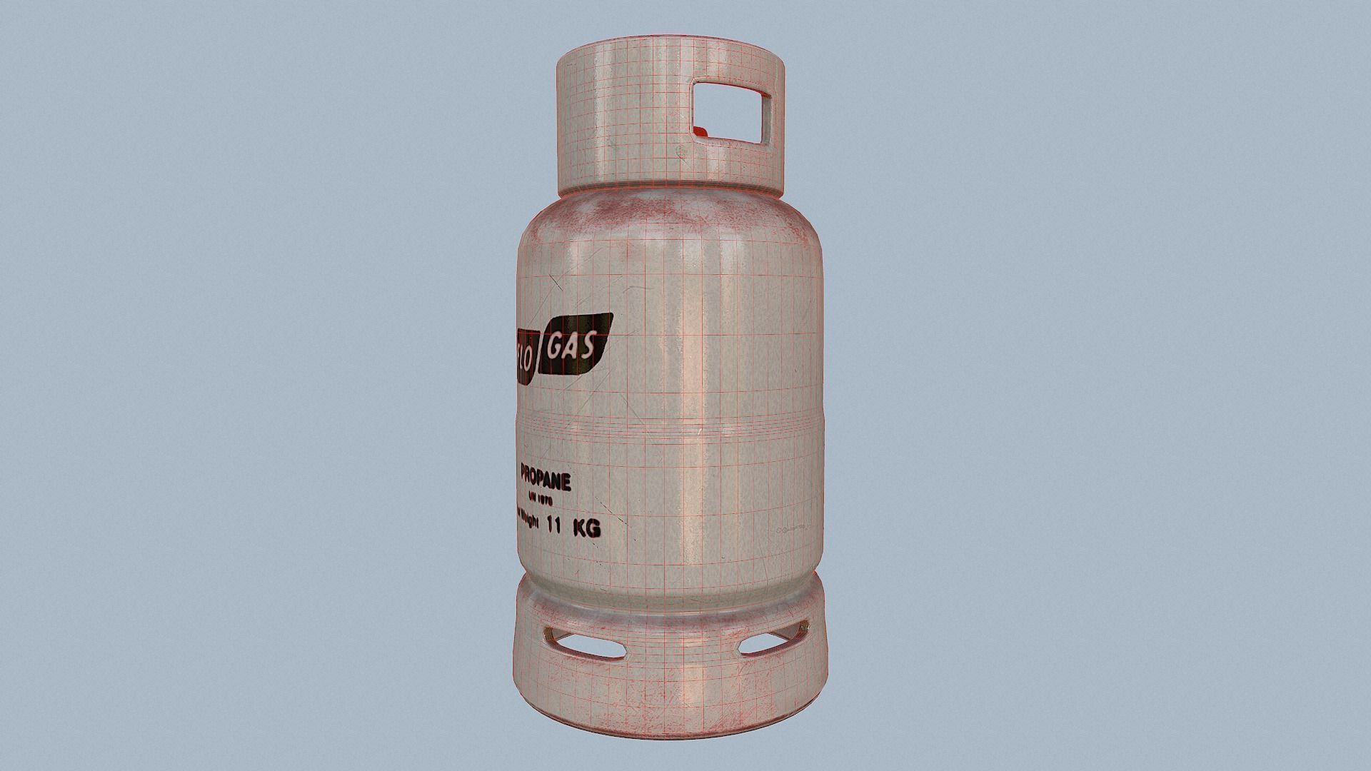 Gas Cylinder White Low-poly 3D model_42