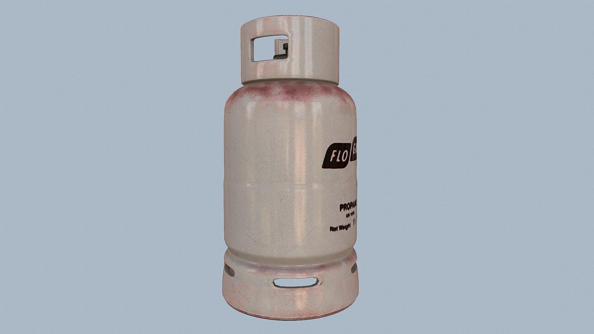Gas Cylinder White Low-poly 3D model_22