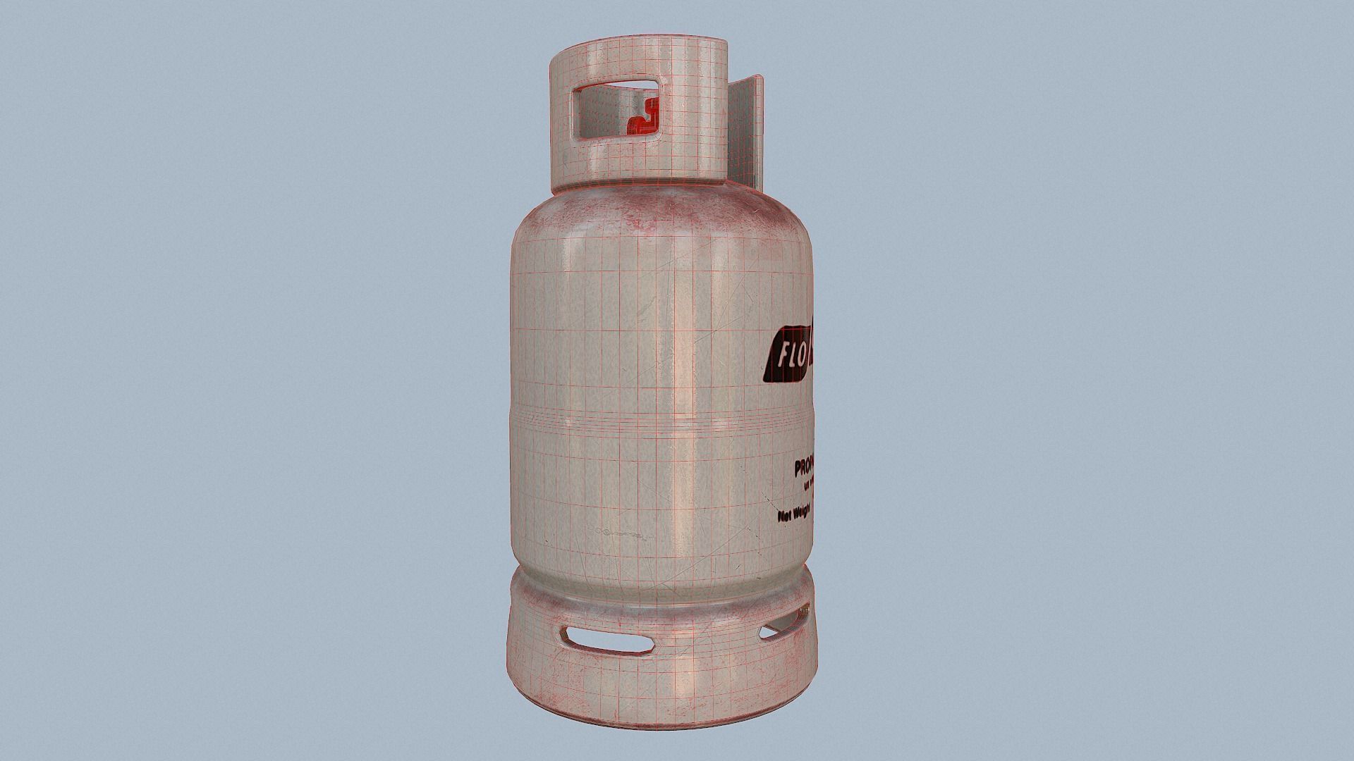 Gas Cylinder White Low-poly 3D model_52