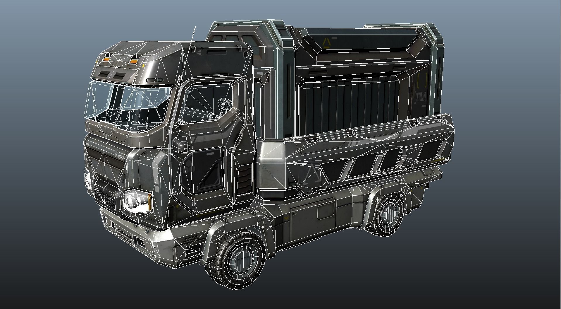 Sci-Fi Truck - game model Low-poly 3D model_19