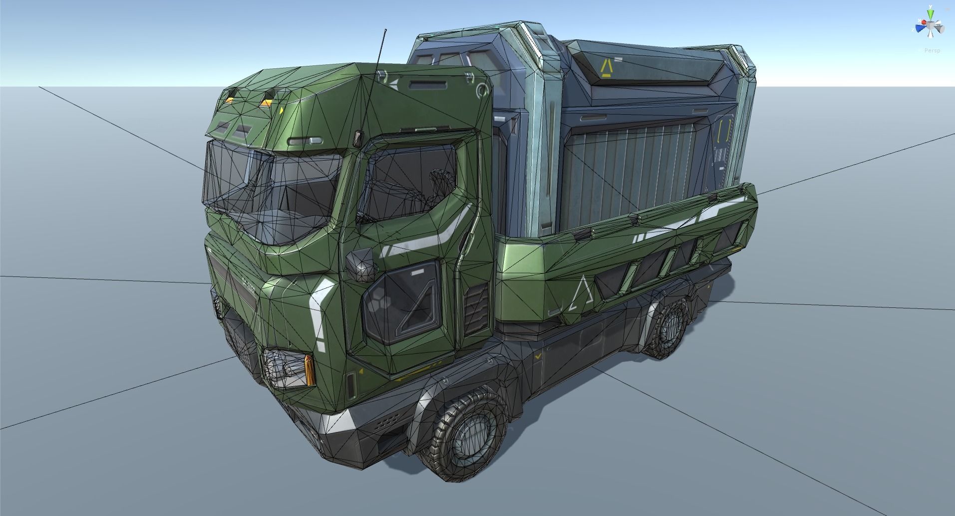 Sci-Fi Truck - game model Low-poly 3D model_36