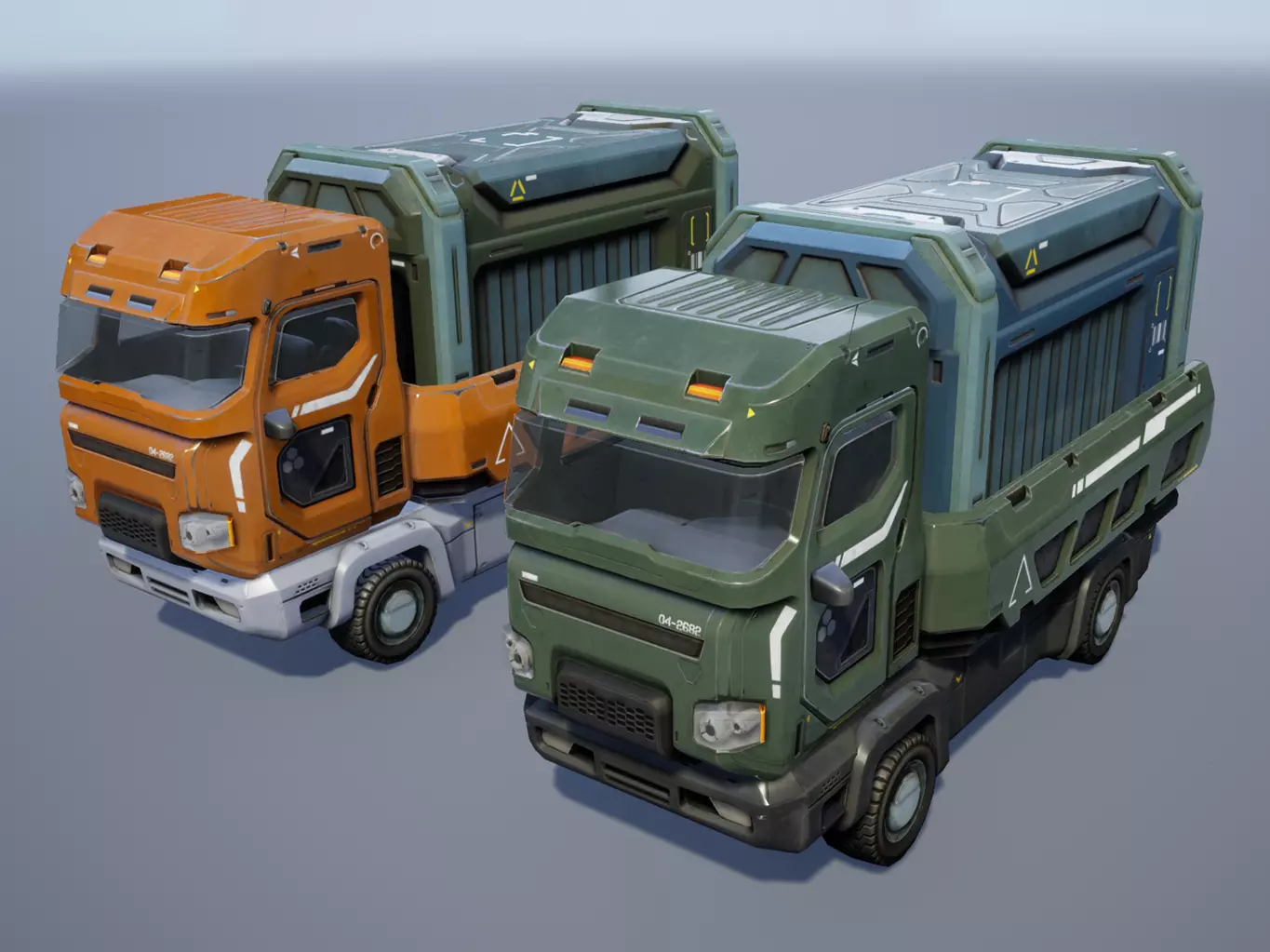 Sci-Fi Truck - game model Low-poly 3D model_0