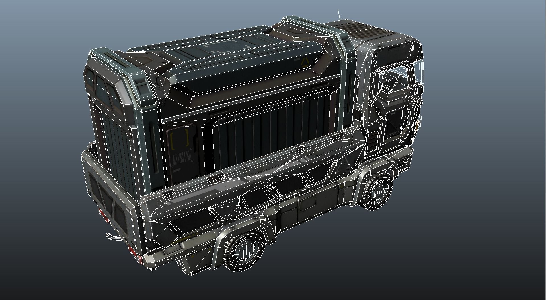 Sci-Fi Truck - game model Low-poly 3D model_21
