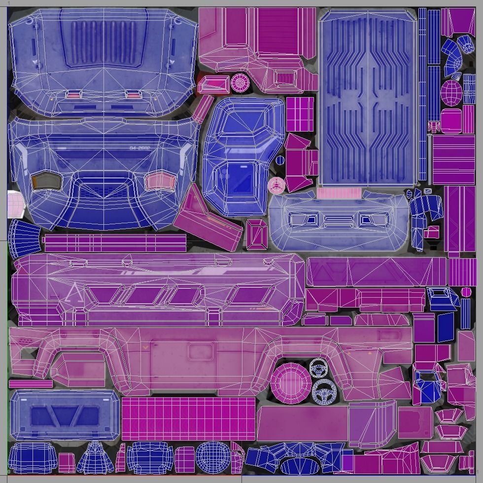 Sci-Fi Truck - game model Low-poly 3D model_26