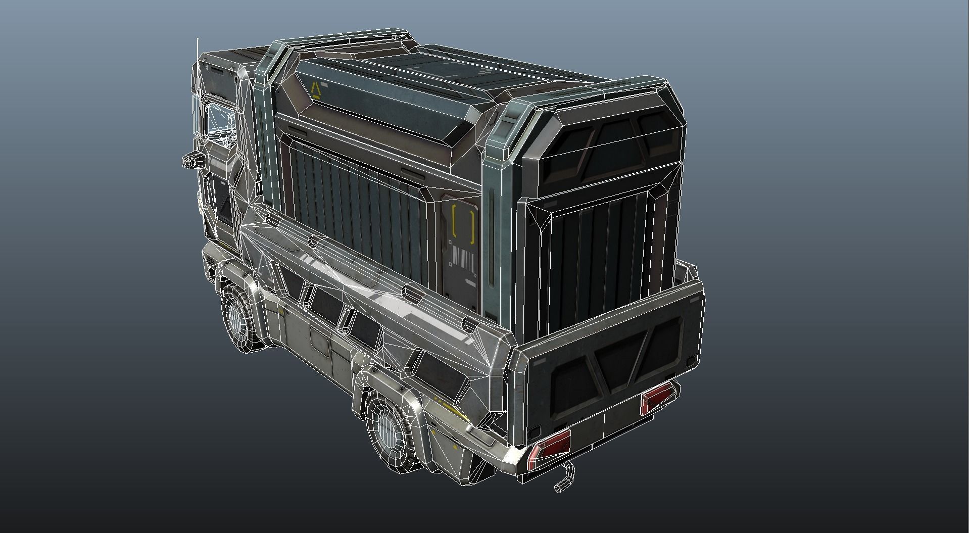 Sci-Fi Truck - game model Low-poly 3D model_20