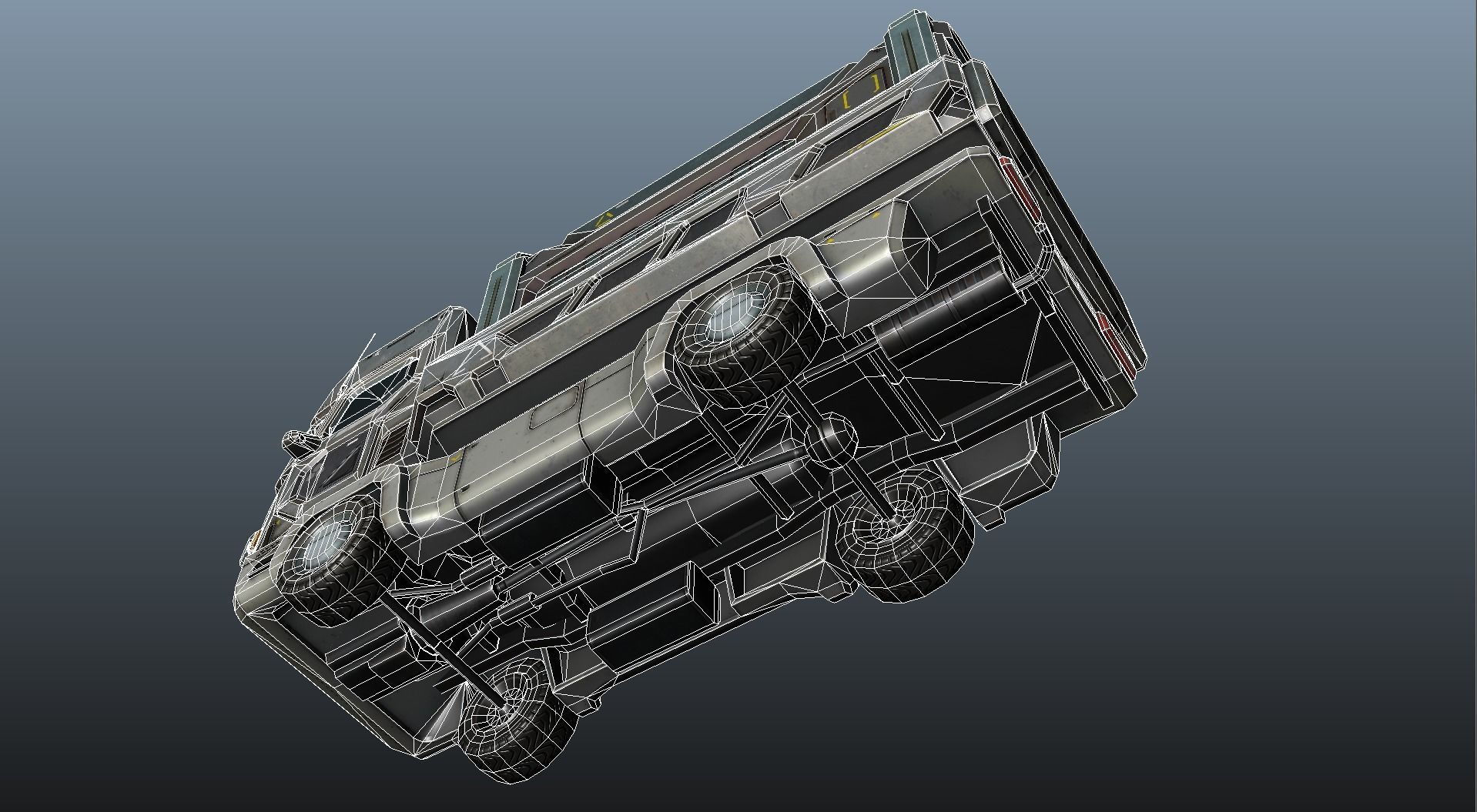 Sci-Fi Truck - game model Low-poly 3D model_24