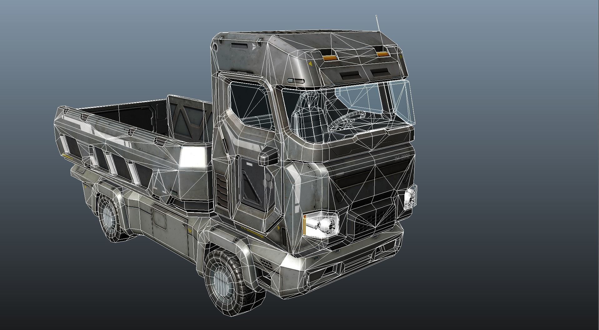 Sci-Fi Truck - game model Low-poly 3D model_18