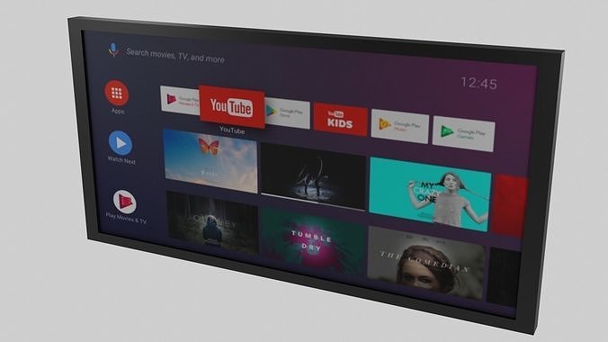 TV-Low Poly smart tv with android apps Free low-poly 3D model