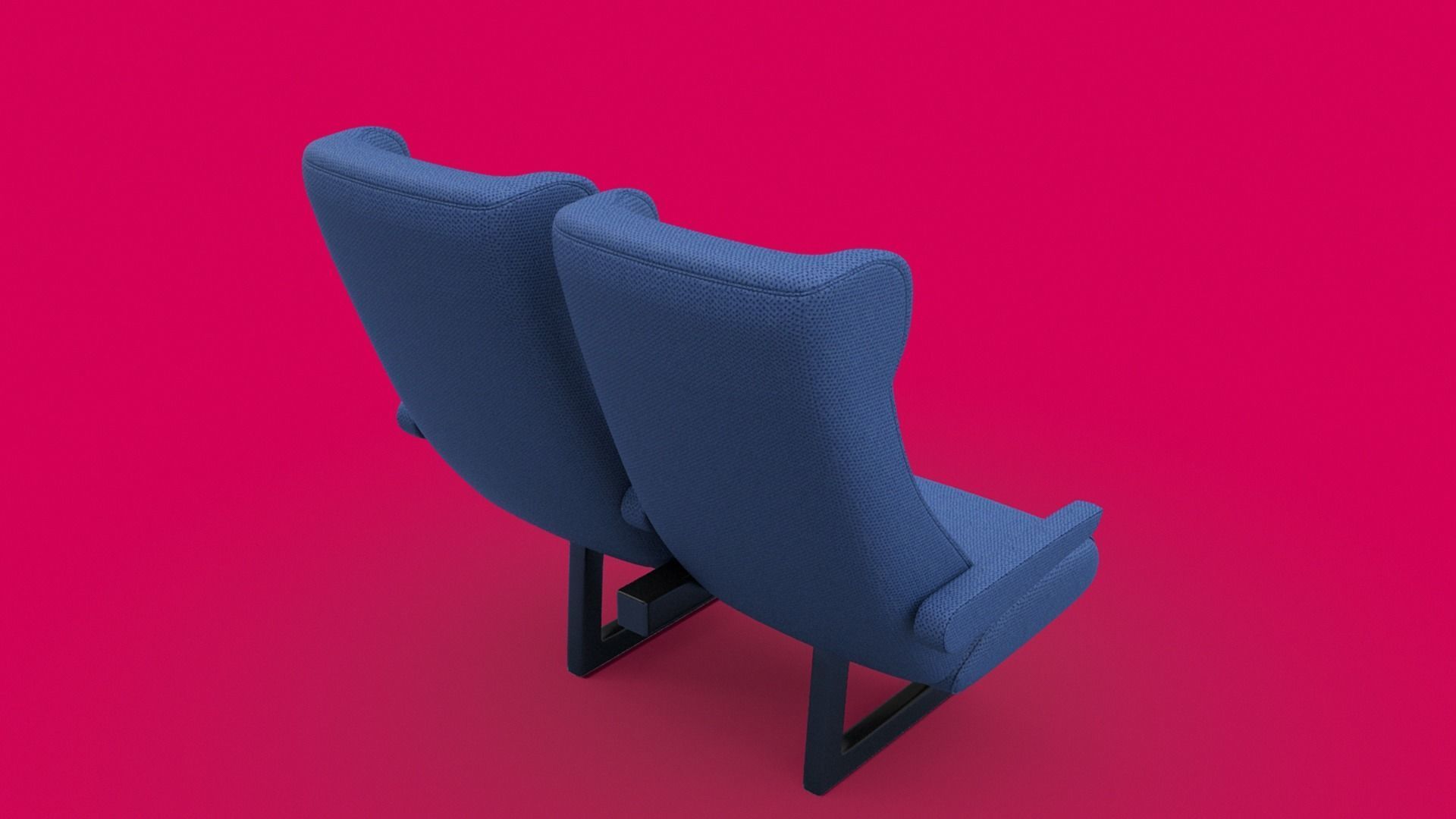 Train seat Plane passenger seats with pillow and armrest 3D model_3