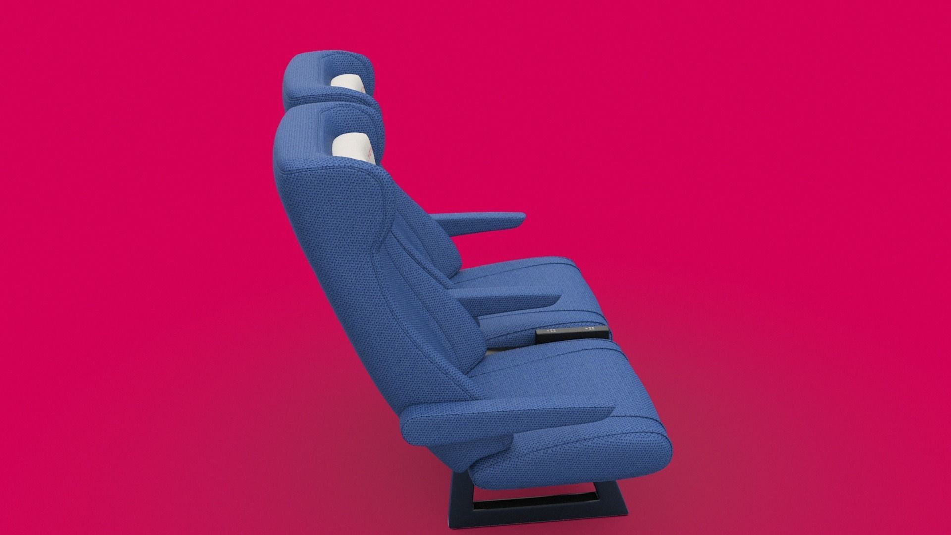Train seat Plane passenger seats with pillow and armrest 3D model_5