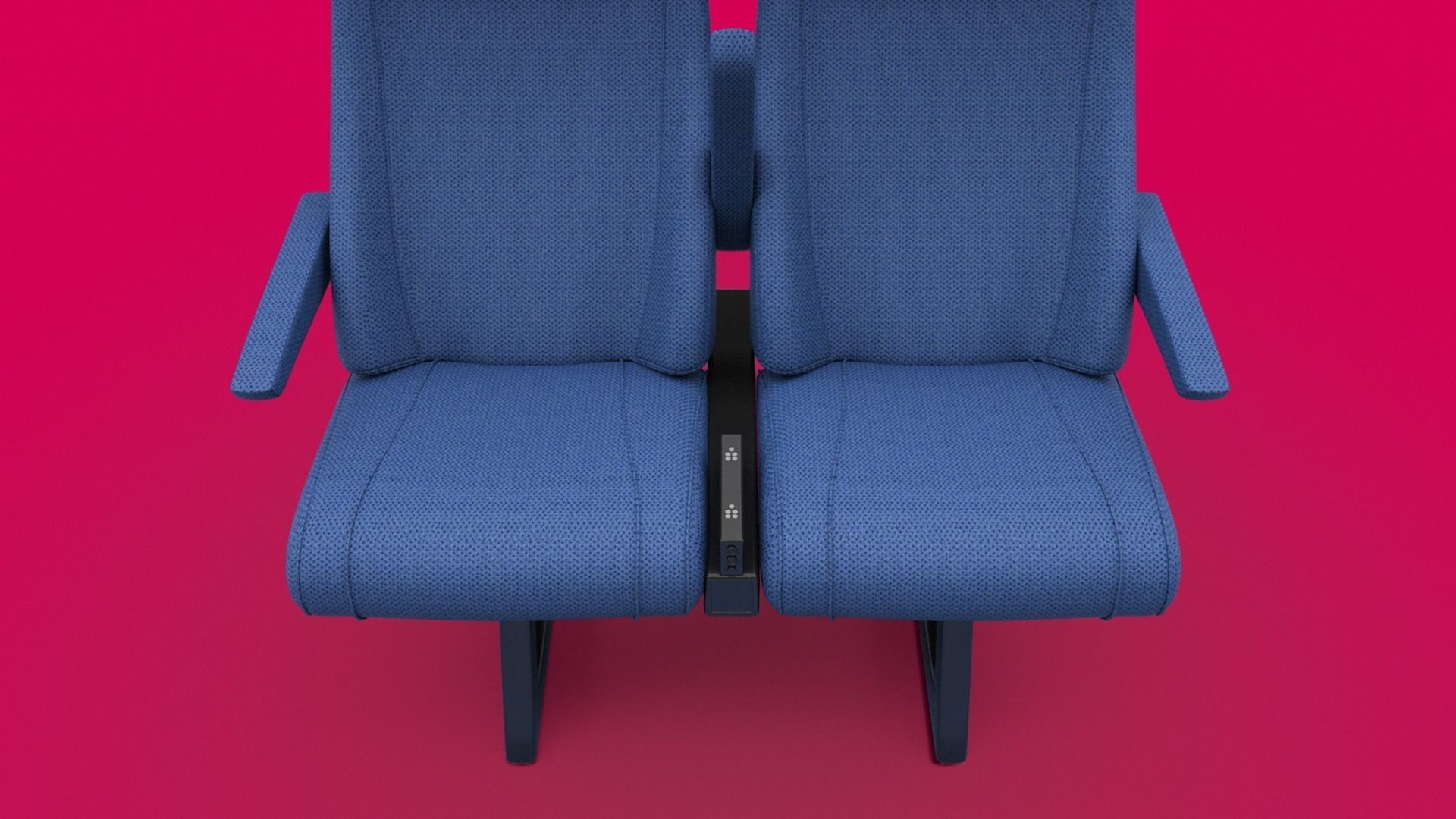 Train seat Plane passenger seats with pillow and armrest 3D model_15