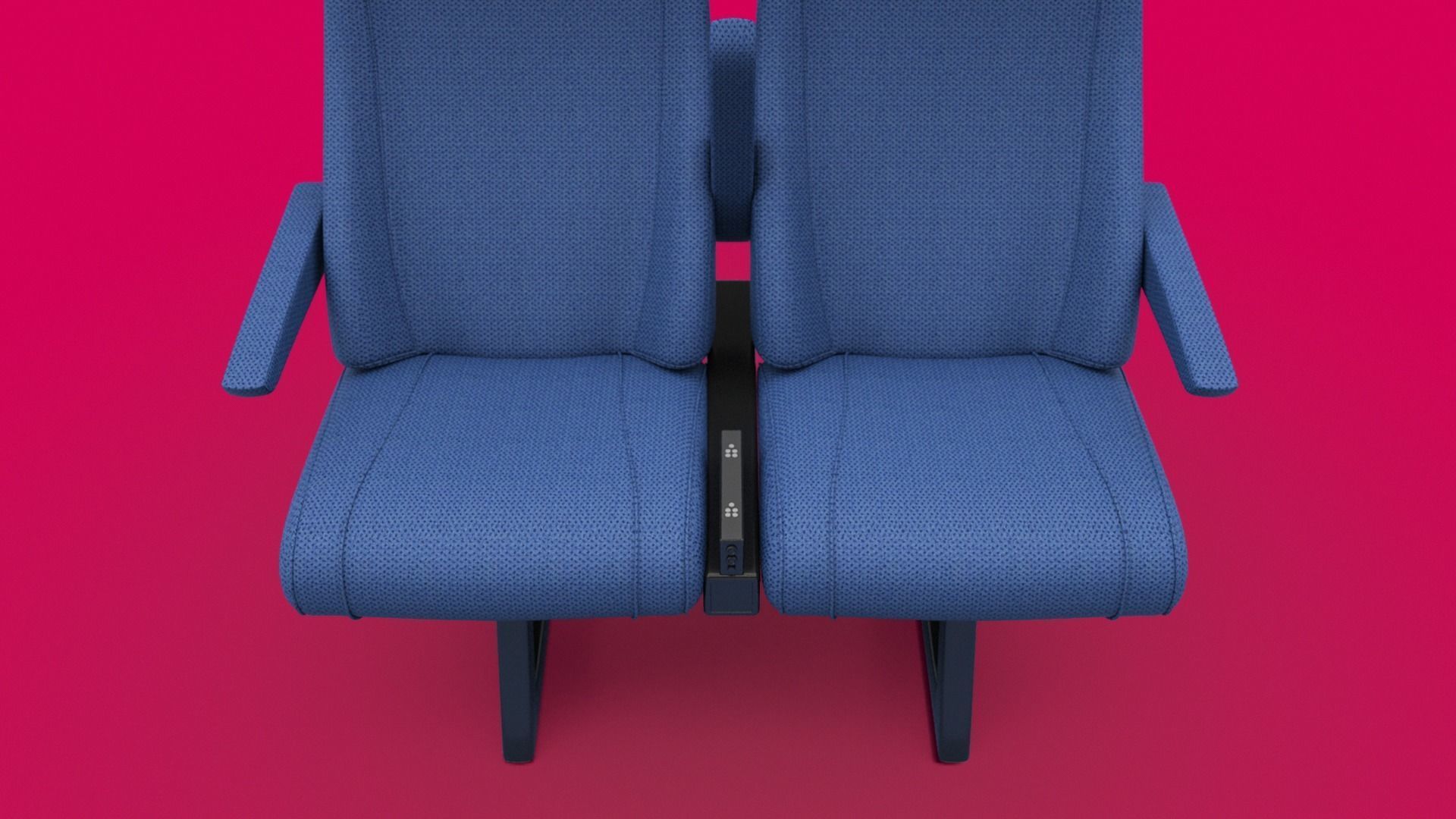 Train seat Plane passenger seats with pillow and armrest 3D model_16
