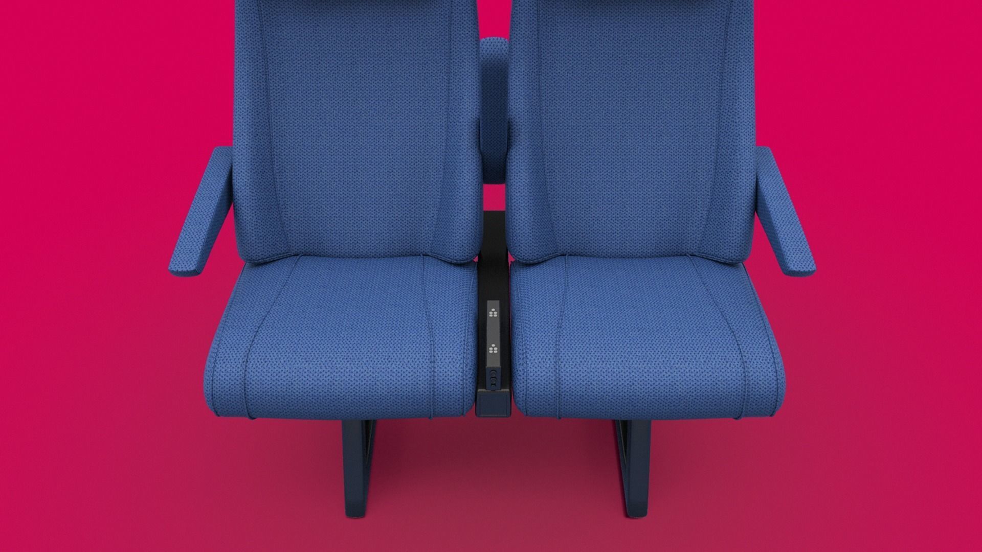 Train seat Plane passenger seats with pillow and armrest 3D model_14