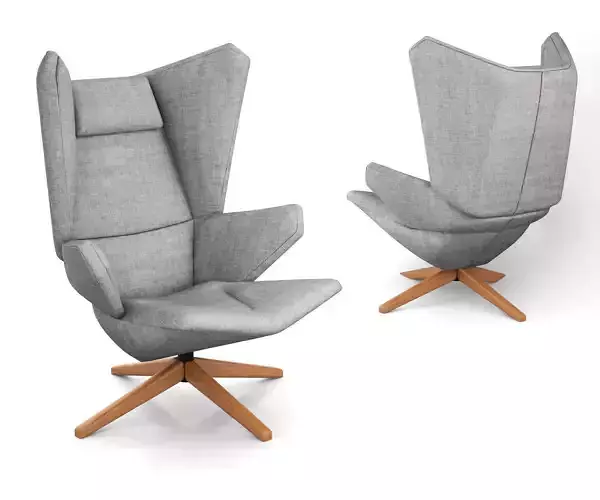 Trifidae lounge chair with  wooden base by Prostoria