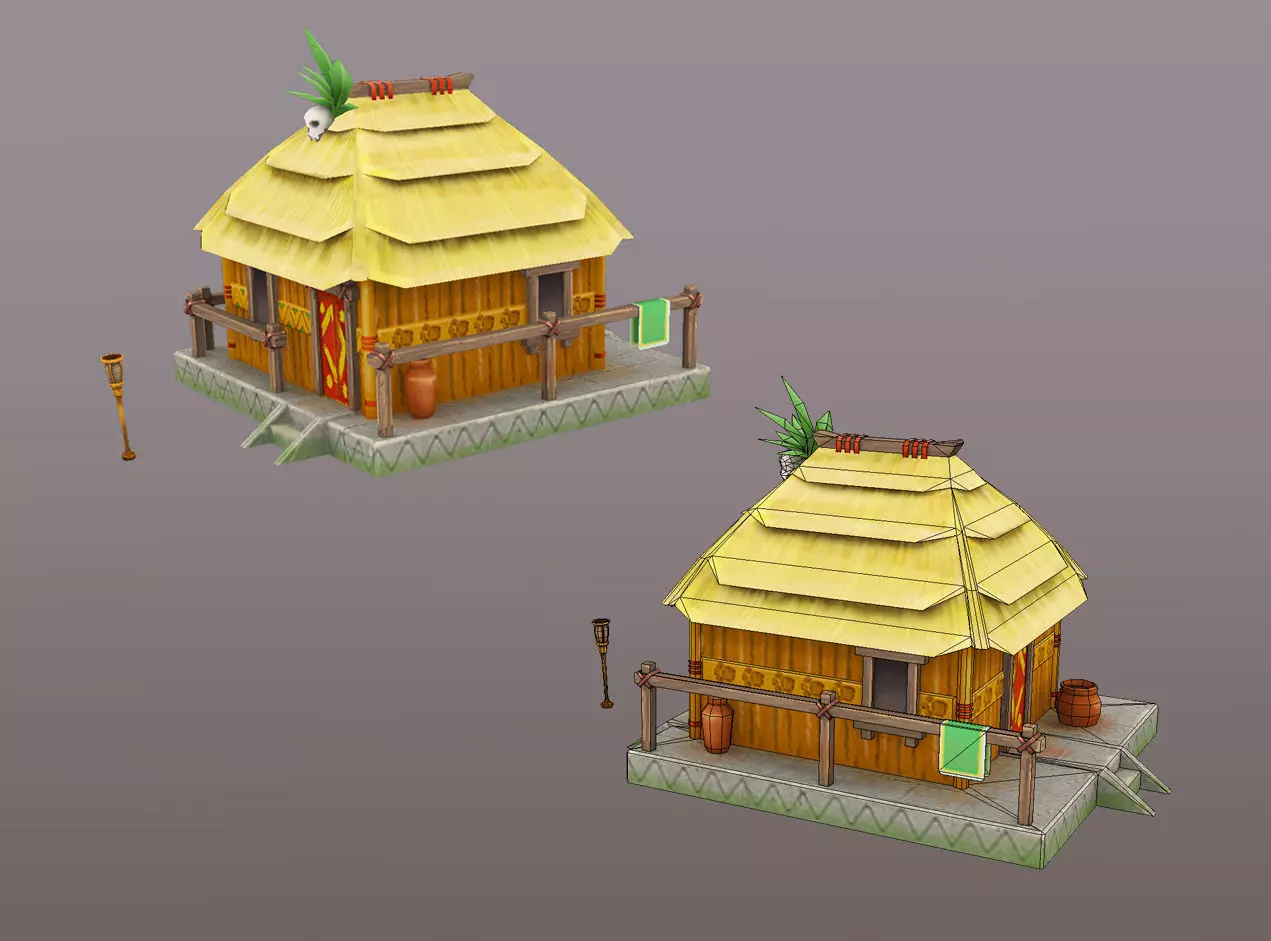PirateCollection MayaHut Low-poly 3D model