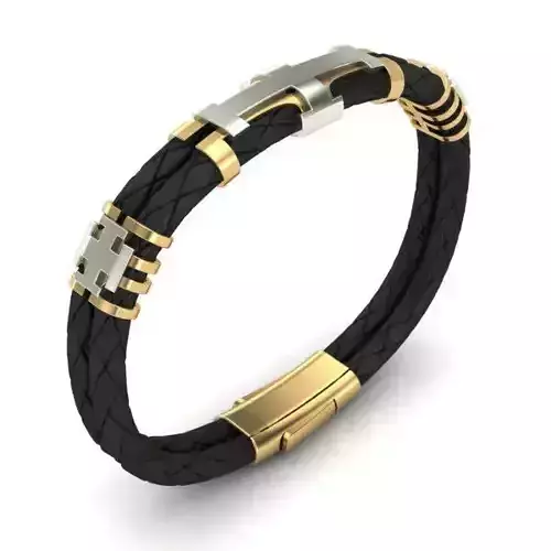 MEN LEATHER BRACELET 3D print model