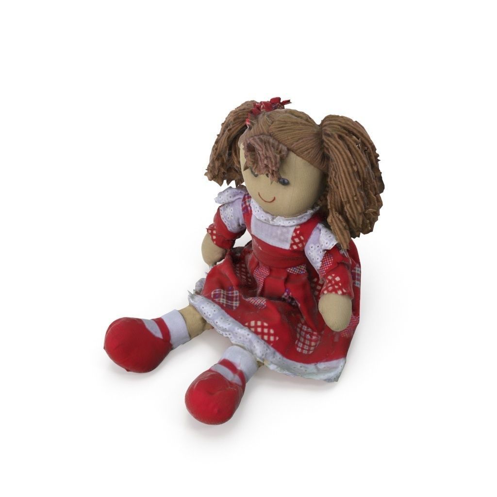 Plush Doll - Medium and High Poly Version 3D model_4