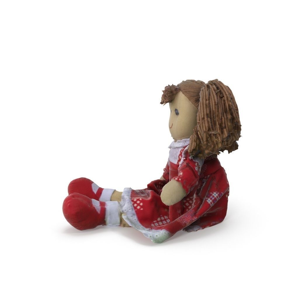 Plush Doll - Medium and High Poly Version 3D model_11