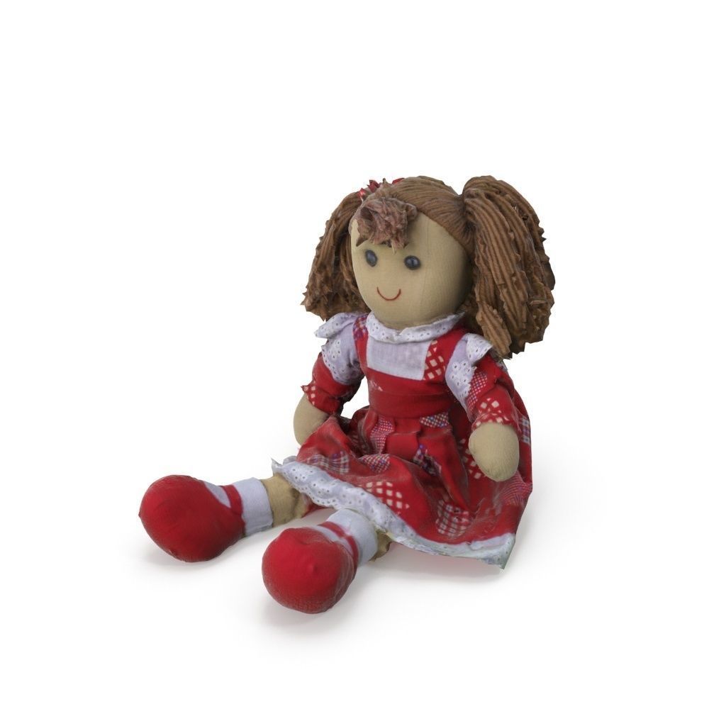 Plush Doll - Medium and High Poly Version 3D model_8