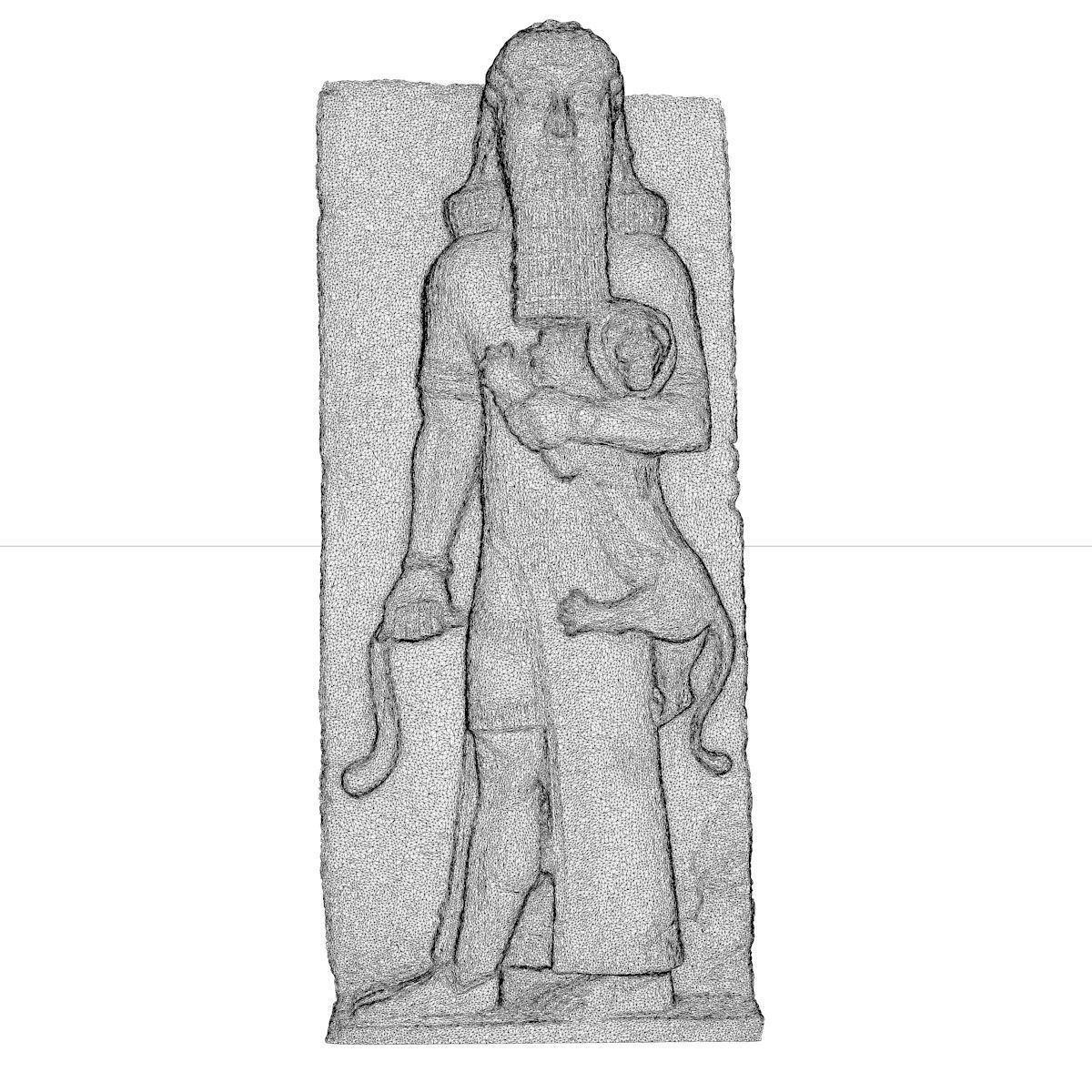 ASSYRIAN - GILGAMESH HERO OVERPOWERING A LION Low-poly 3D model_3