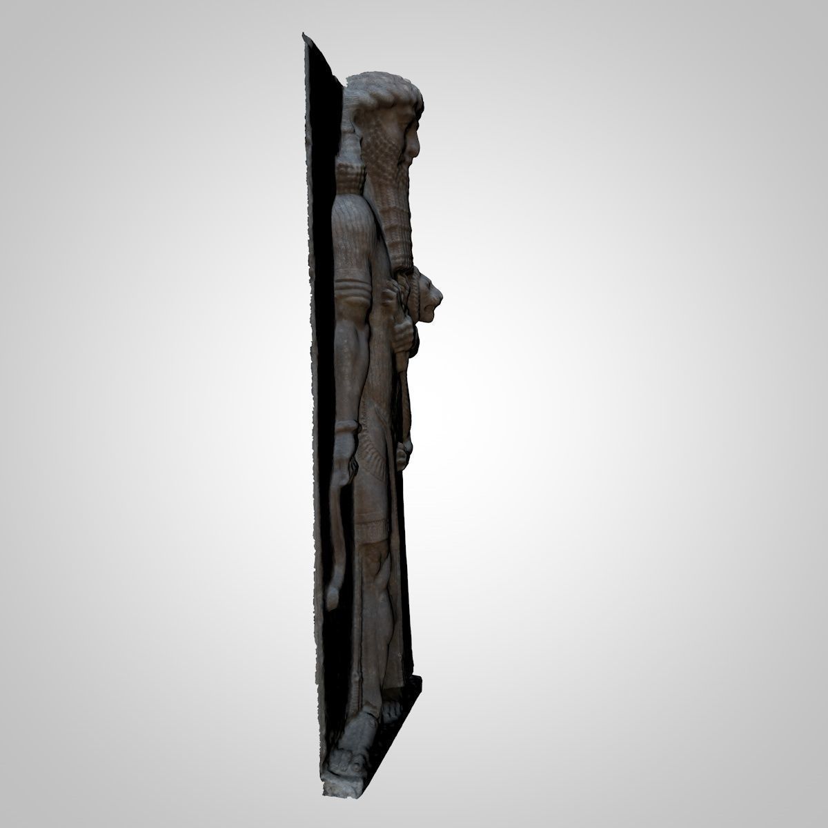 ASSYRIAN - GILGAMESH HERO OVERPOWERING A LION Low-poly 3D model_7