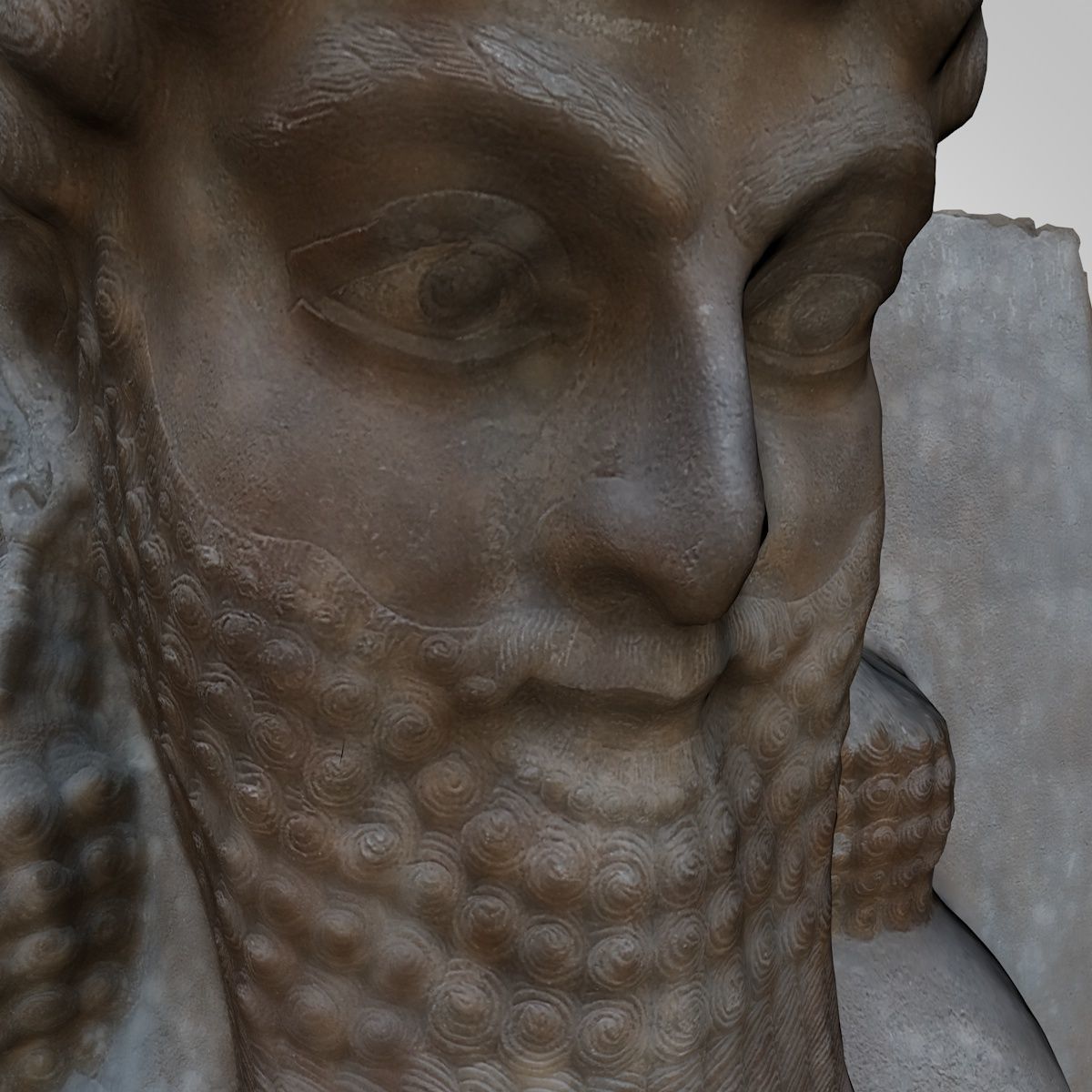 ASSYRIAN - GILGAMESH HERO OVERPOWERING A LION Low-poly 3D model_12