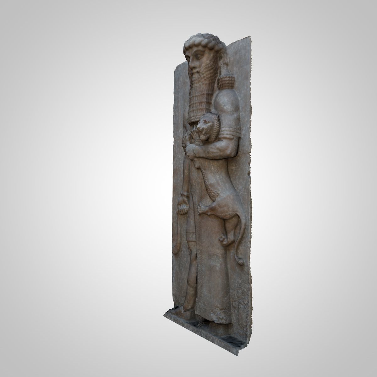 ASSYRIAN - GILGAMESH HERO OVERPOWERING A LION Low-poly 3D model_8