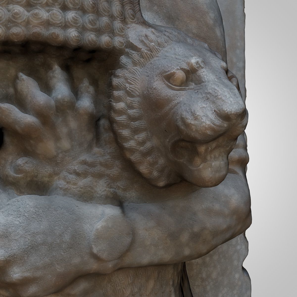 ASSYRIAN - GILGAMESH HERO OVERPOWERING A LION Low-poly 3D model_6