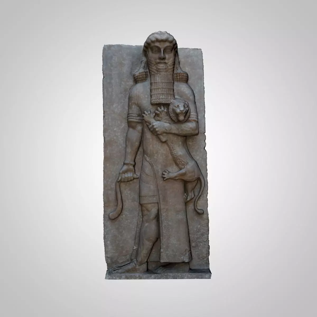 ASSYRIAN - GILGAMESH HERO OVERPOWERING A LION Low-poly 3D model_0