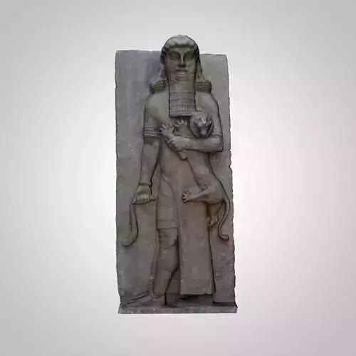 ASSYRIAN - GILGAMESH HERO OVERPOWERING A LION Low-poly 3D model