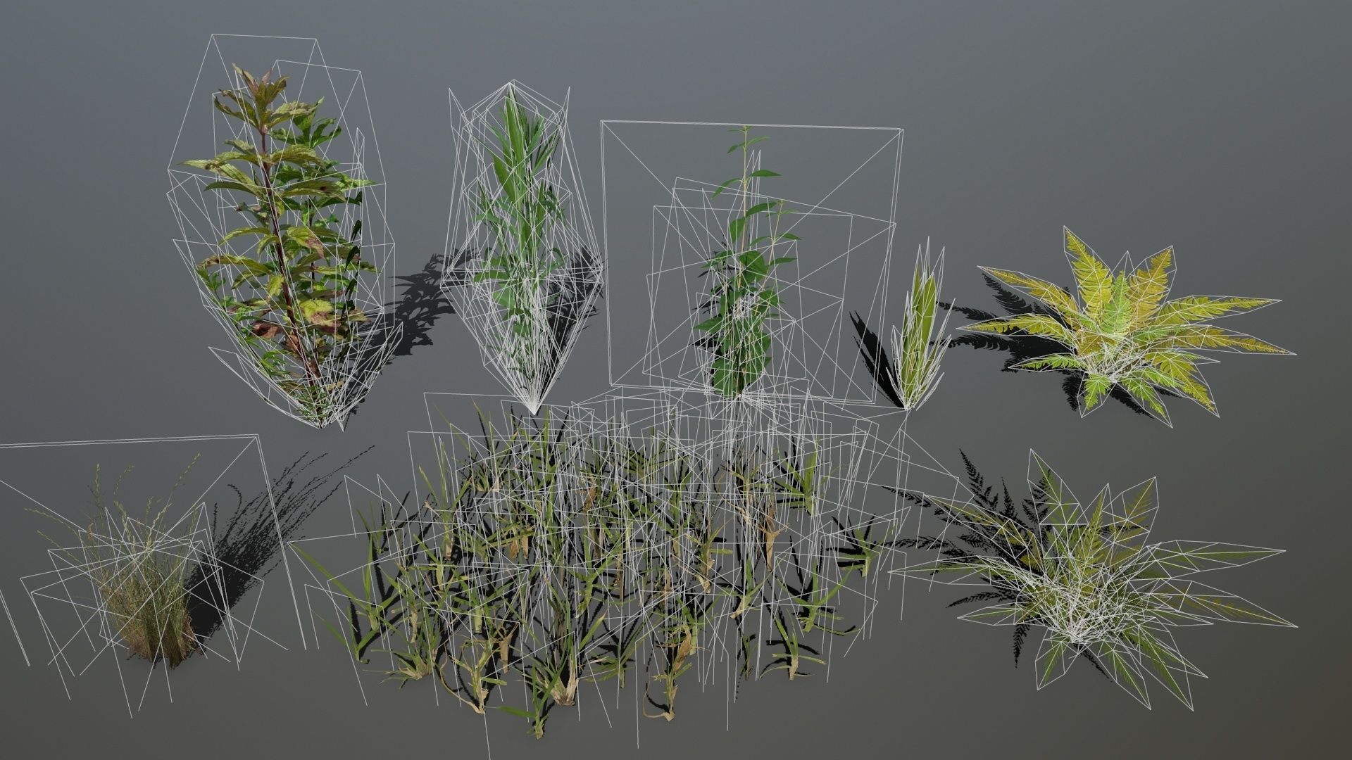 ruin set tree in middle of Low-poly 3D model_36