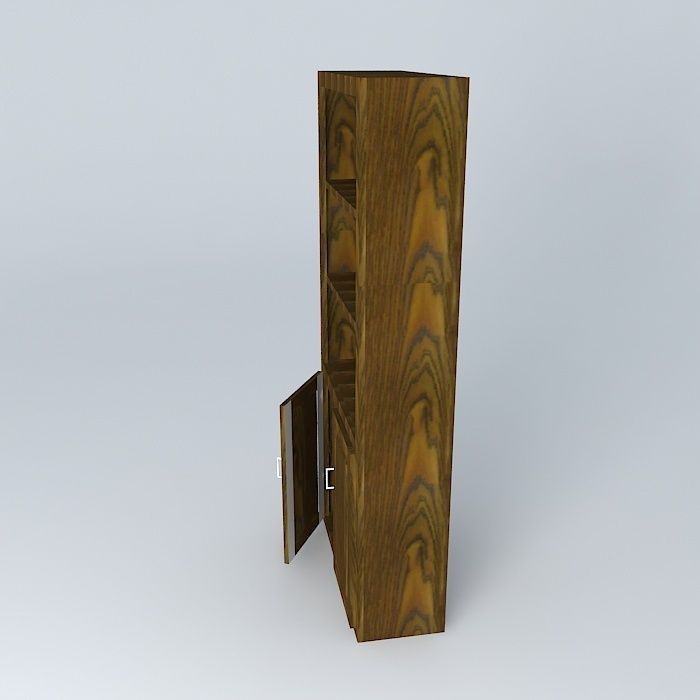 Bookshelf wooden bookcase Free 3D model_2