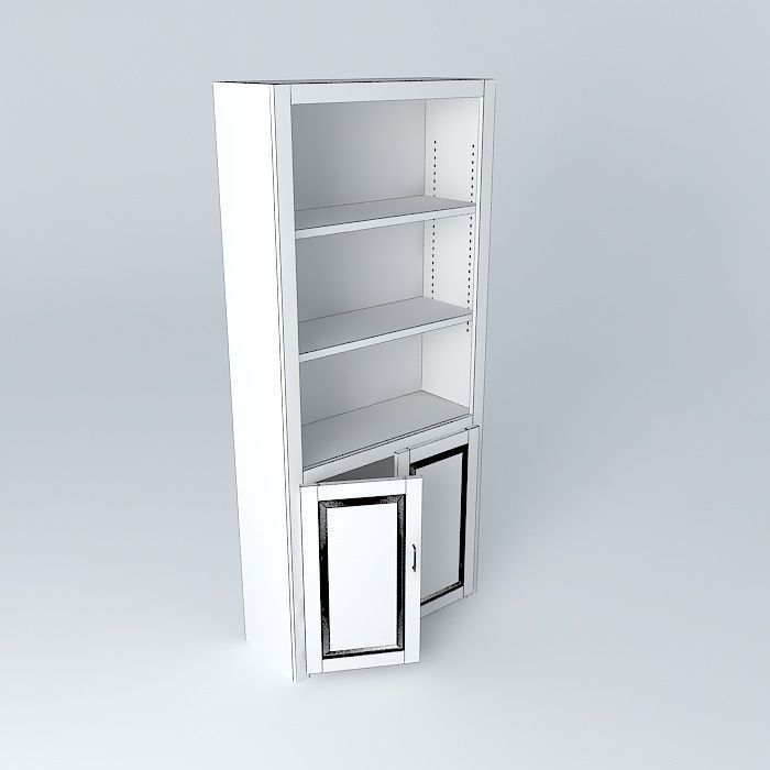 Bookshelf wooden bookcase Free 3D model_3