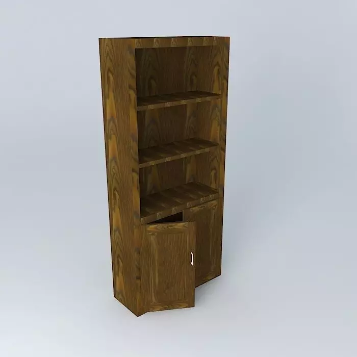 Bookshelf wooden bookcase Free 3D model_0