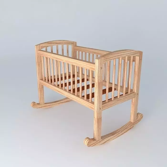 Cradle wooden baby Free 3D model