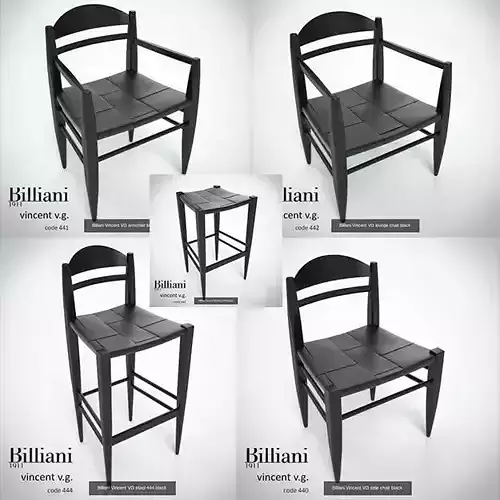  5 model pack - Billiani Vincent VG black wood 3D Model Collection