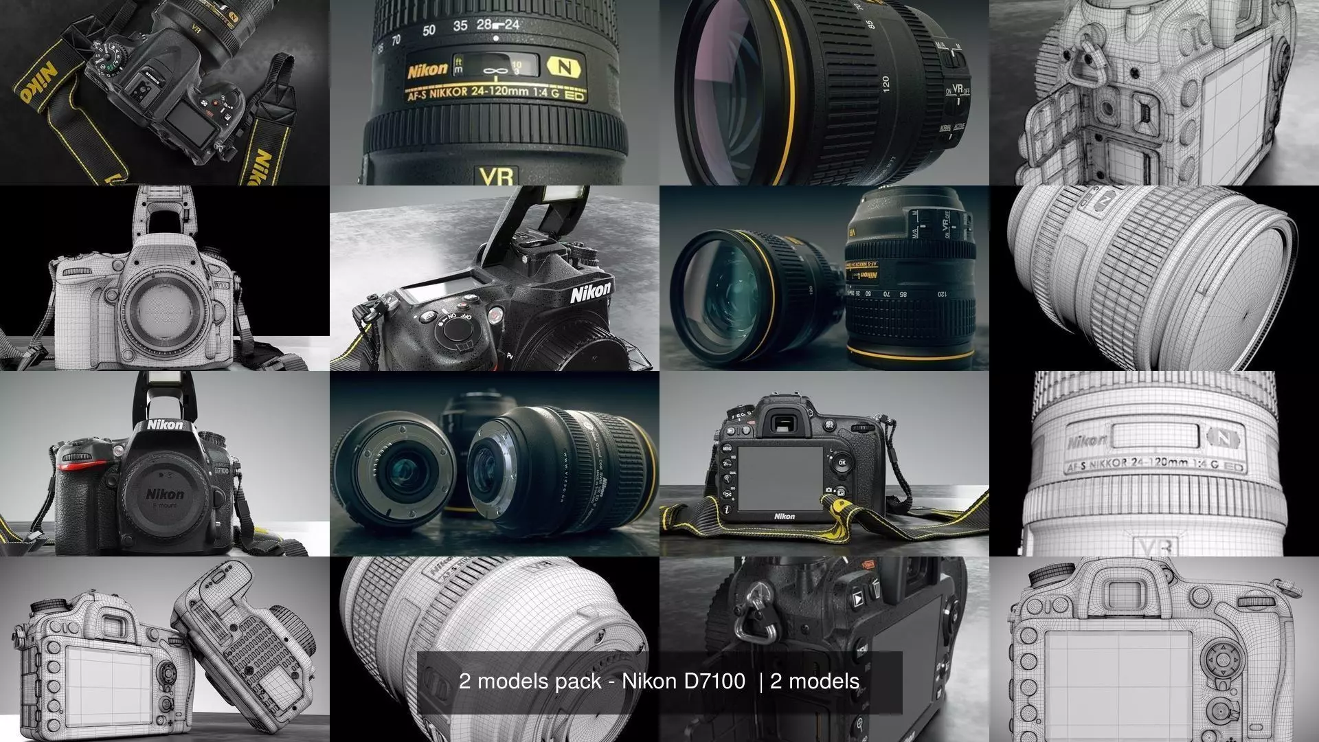 2 models pack - Nikon D7100  3D Model Collection_0