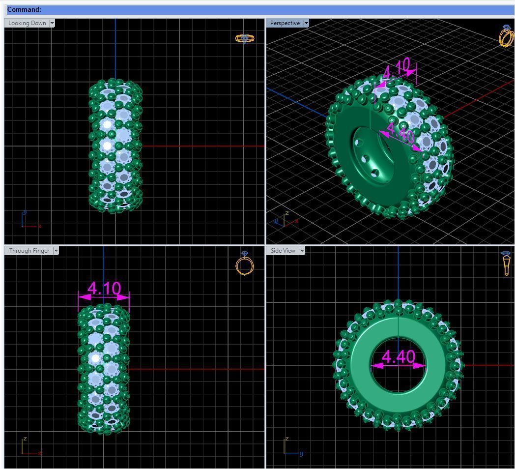 Gold Pave charm with diamonds 3D print model_3