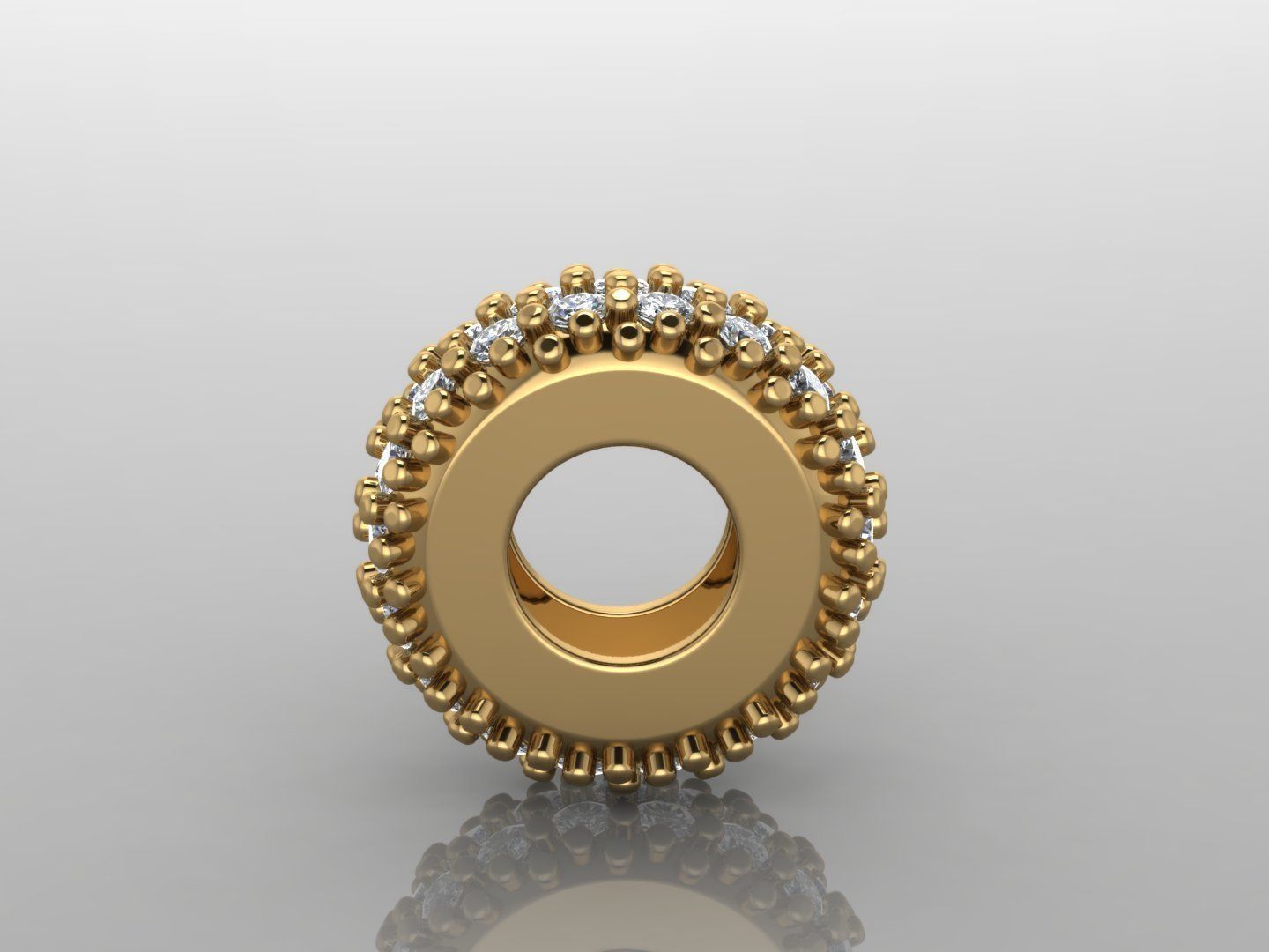 Gold Pave charm with diamonds 3D print model_1