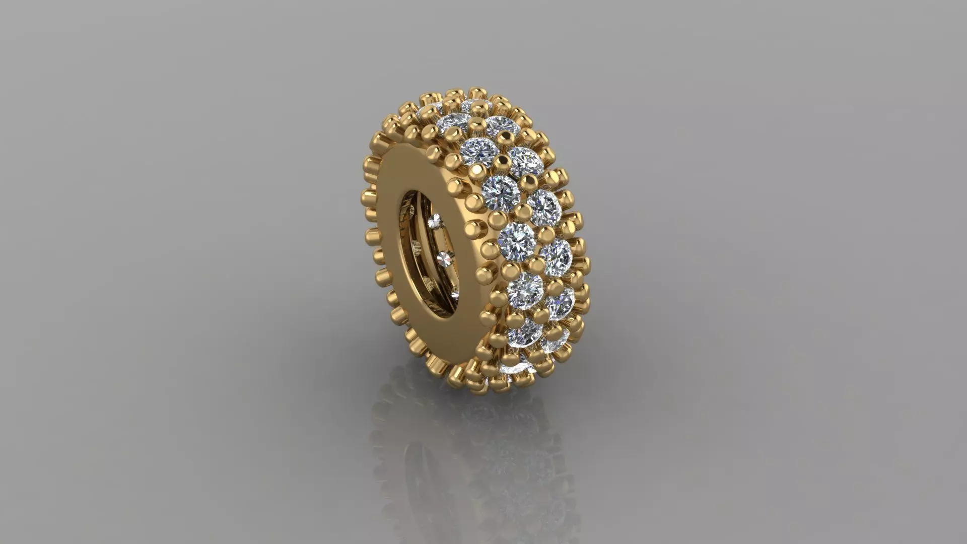 Gold Pave charm with diamonds 3D print model_0
