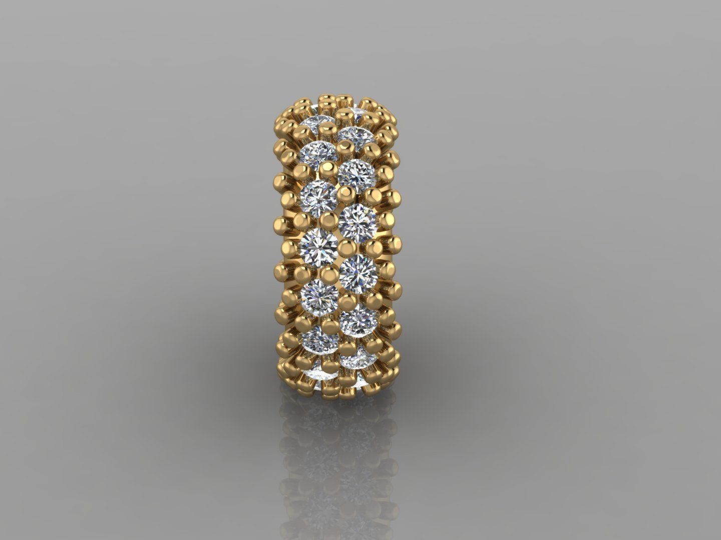 Gold Pave charm with diamonds 3D print model_2