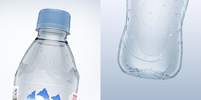 Pack of 2 bottle Evian 50cl and 150cl 3D model 2