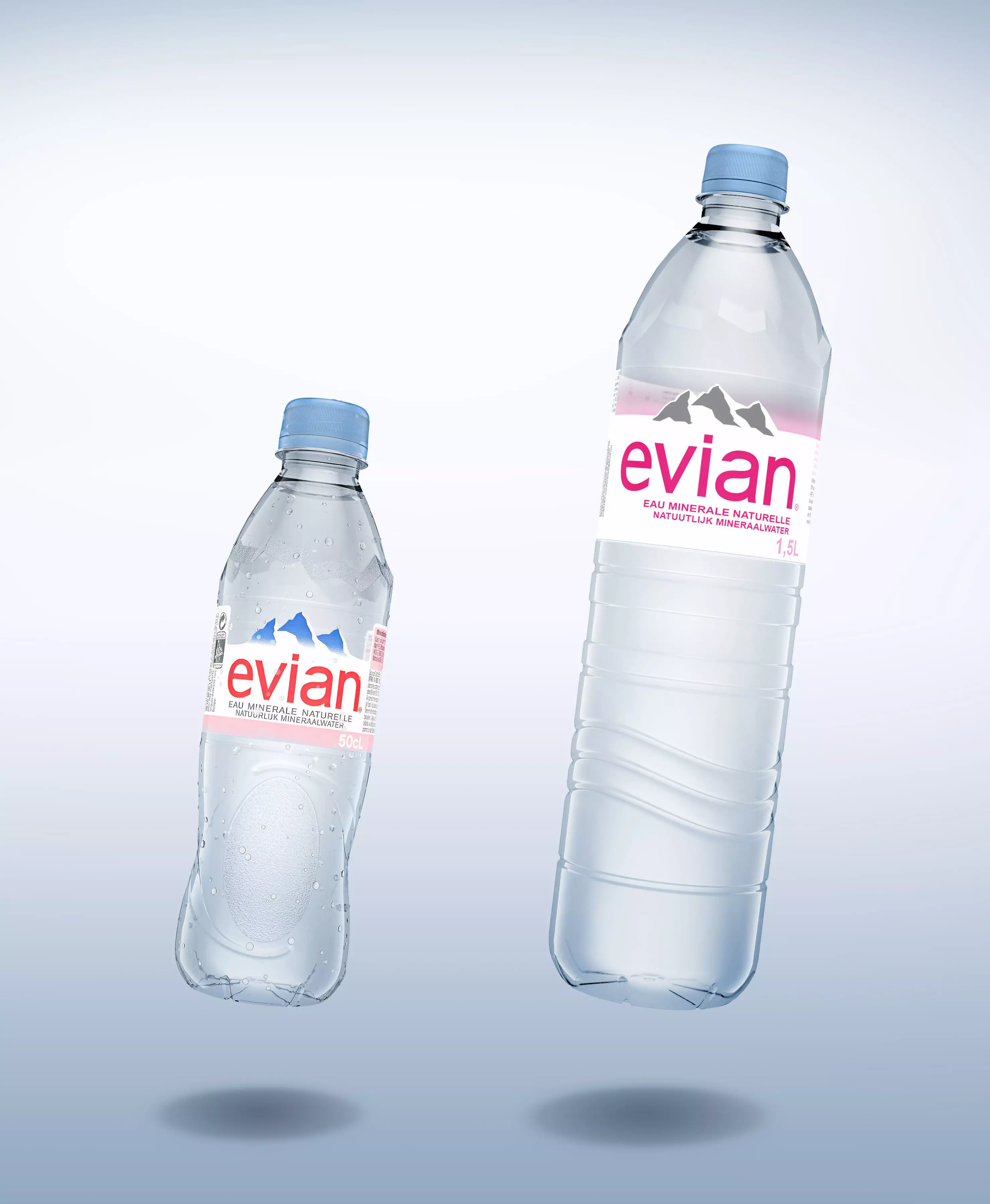 Pack of 2 bottle Evian 50cl and 150cl 3D model_0