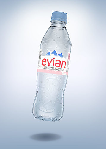 Pack of 2 bottle Evian 50cl and 150cl 3D model 3