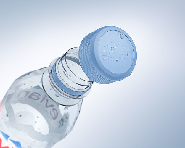 Pack of 2 bottle Evian 50cl and 150cl 3D model 5