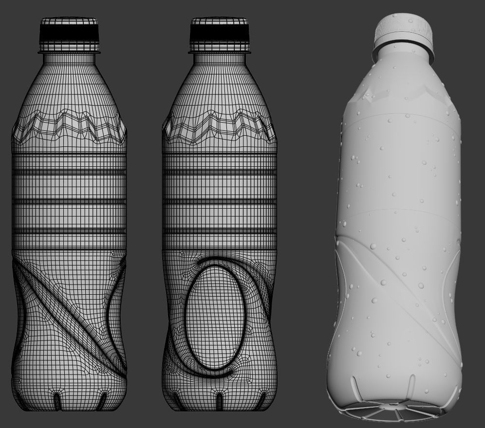 Pack of 2 bottle Evian 50cl and 150cl 3D model_7