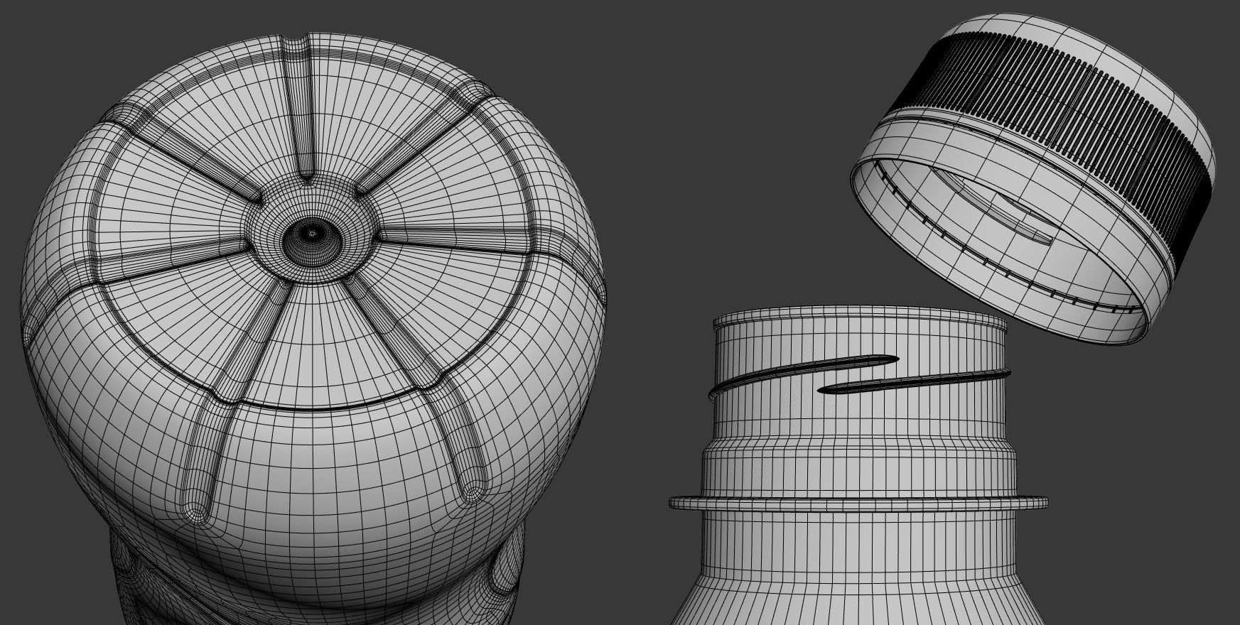 Pack of 2 bottle Evian 50cl and 150cl 3D model_12