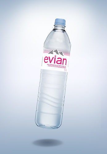 Pack of 2 bottle Evian 50cl and 150cl 3D model 4