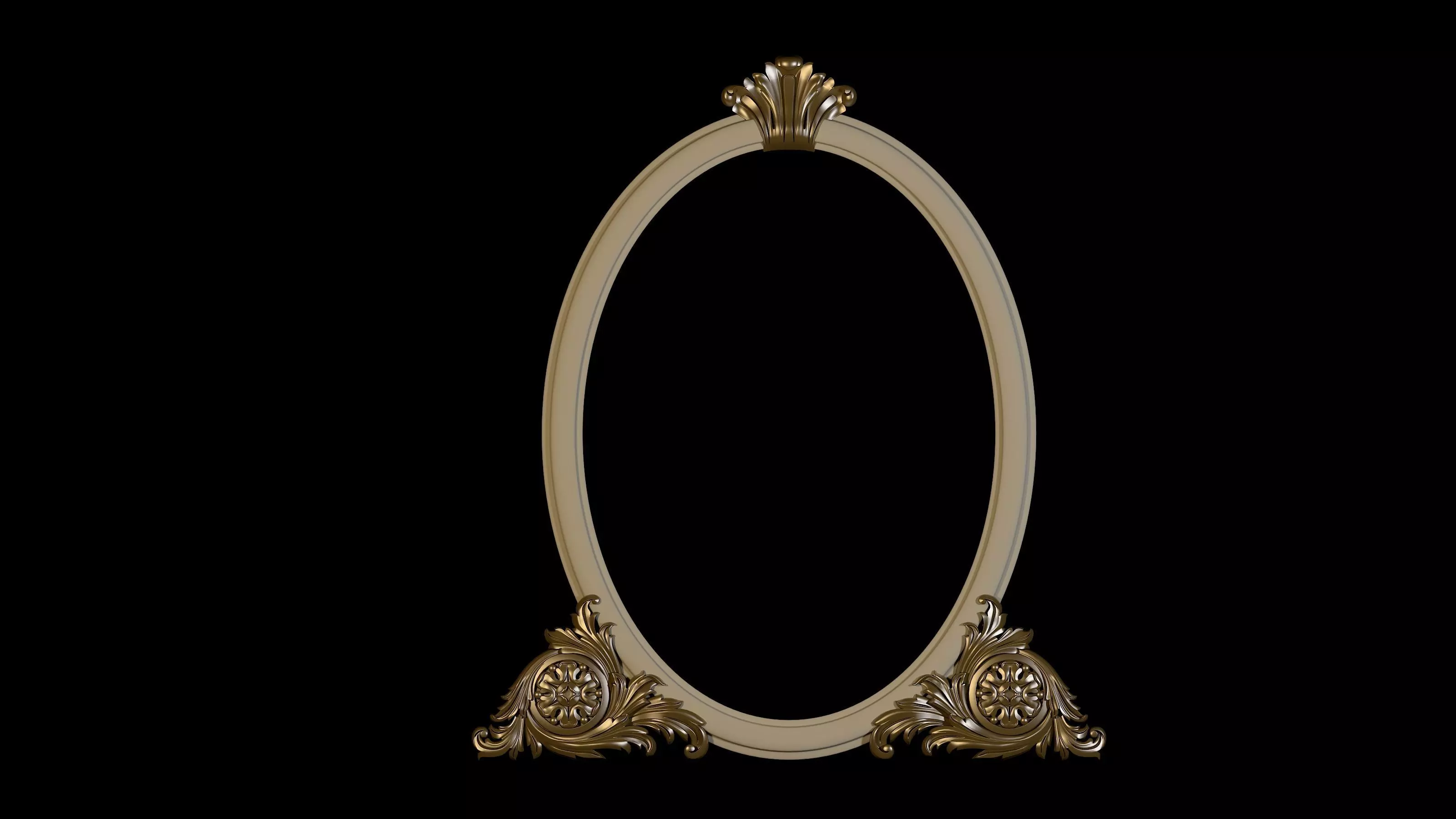 MIRROR ornate gold frame 3D model