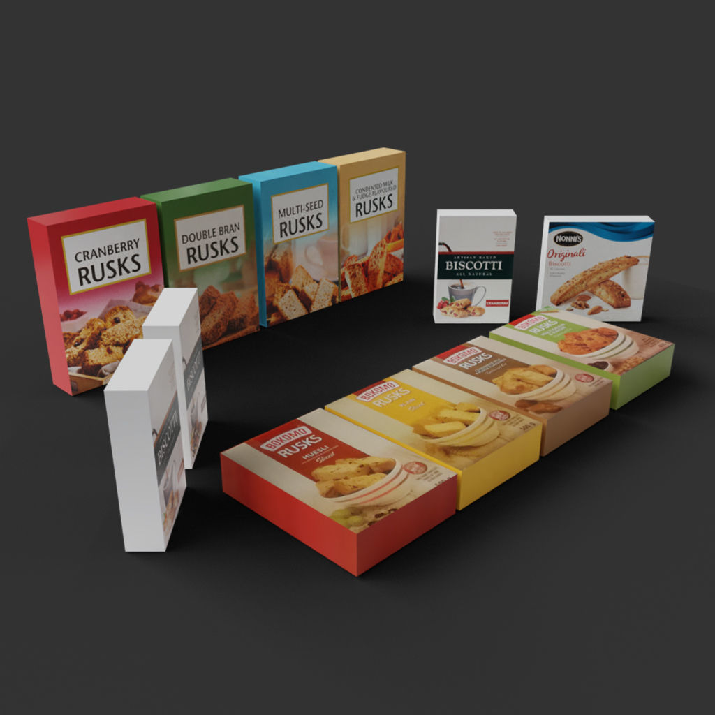 Rusks Biscotti biscuit store asset for coffee or tea time Low-poly 3D model_1